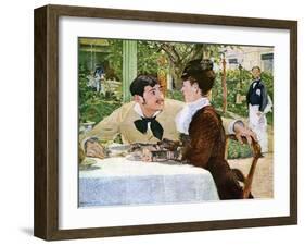 The Garden of Pere Lathuille, 1879-Edouard Manet-Framed Giclee Print