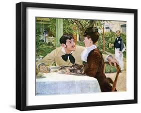 The Garden of Pere Lathuille, 1879-Edouard Manet-Framed Giclee Print