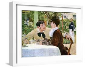 The Garden of Pere Lathuille, 1879-Edouard Manet-Framed Giclee Print