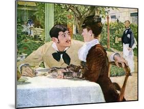 The Garden of Pere Lathuille, 1879-Edouard Manet-Mounted Giclee Print