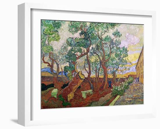 The Garden of St. Paul's Hospital at St. Remy, 1889-Vincent van Gogh-Framed Giclee Print