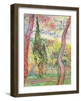 The Garden of St. Paul's Hospital, St. Remy, October 1889-Vincent van Gogh-Framed Giclee Print