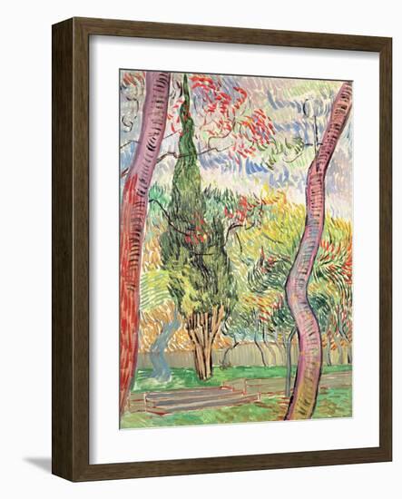 The Garden of St. Paul's Hospital, St. Remy, October 1889-Vincent van Gogh-Framed Giclee Print