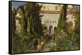 The Garden of the Generalife Palace, Granada, 1885-Ludwig Hans Fischer-Framed Stretched Canvas