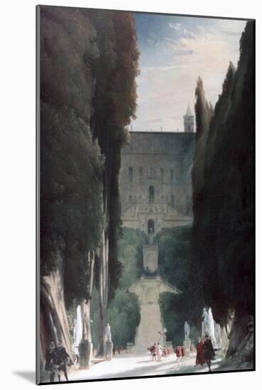 The Garden of the Villa D'Este, 1830-Karl Blechen-Mounted Giclee Print