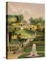 The Garden on the Hill Side, Castle Combe, from 'The Garden's of England', Published 1857-E. Adveno Brooke-Stretched Canvas