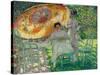 The Garden Parasol, C.1910 (Oil on Canvas)-Frederick Carl Frieseke-Stretched Canvas