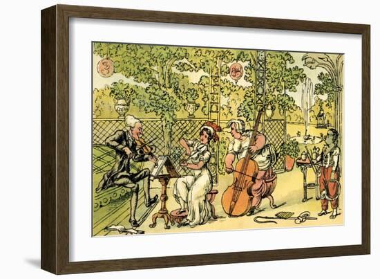'The garden trio'-Thomas Rowlandson-Framed Giclee Print