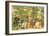 'The garden trio'-Thomas Rowlandson-Framed Giclee Print