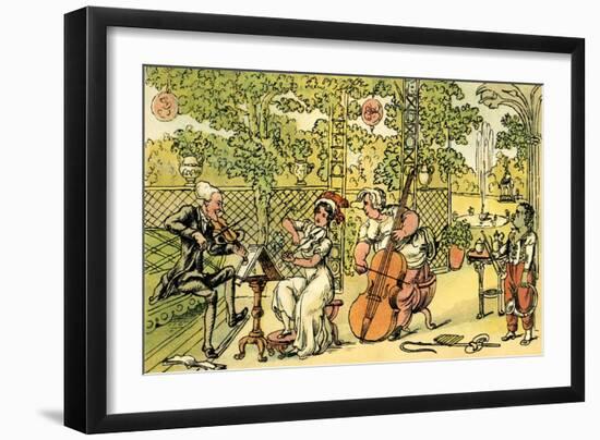 'The garden trio'-Thomas Rowlandson-Framed Giclee Print