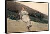 The garden wall. Date/Period: 1880. Watercolor on paper. Height: 7.7 in (19.6 cm); Width: 12 in ...-Winslow Homer-Framed Stretched Canvas