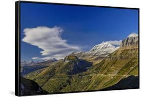 The Garden Wall with seasons first snow in Glacier National Park, Montana, USA-Chuck Haney-Framed Stretched Canvas