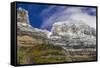 The Garden Wall with seasons first snow in Glacier National Park, Montana, USA-Chuck Haney-Framed Stretched Canvas