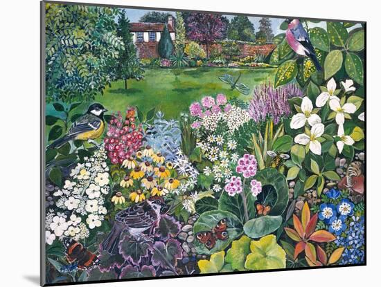 The Garden with Birds and Butterflies-Hilary Jones-Mounted Giclee Print