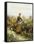 The Gardener's Daughter-Daniel Ridgway Knight-Framed Stretched Canvas