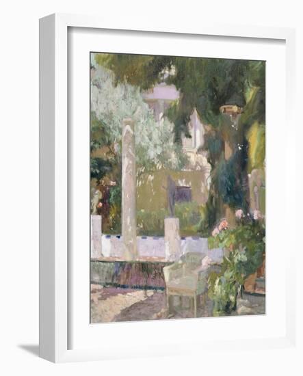 The Gardens at the Sorolla Family House, 1920-Joaquin Sorolla y Bastida-Framed Giclee Print