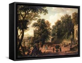 The Gardens at the Villa D'este, Tivoli, 1731 (Oil on Canvas)-Isaac de Moucheron-Framed Stretched Canvas