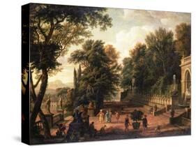 The Gardens at the Villa D'este, Tivoli, 1731 (Oil on Canvas)-Isaac de Moucheron-Stretched Canvas