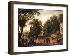 The Gardens at the Villa D'este, Tivoli, 1731 (Oil on Canvas)-Isaac de Moucheron-Framed Giclee Print