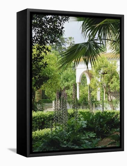 The Gardens from the Palace Wall, the Alcazar, Seville (Sevilla), Andalucia (Andalusia), Spain-Jean Brooks-Framed Stretched Canvas