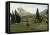 The Gardens of the Villa D'Este, Tivoli, 1843-Jean-Baptiste-Camille Corot-Framed Stretched Canvas