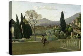 The Gardens of the Villa D'Este, Tivoli, 1843-Jean-Baptiste-Camille Corot-Stretched Canvas