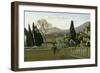 The Gardens of the Villa D'Este, Tivoli, 1843-Jean-Baptiste-Camille Corot-Framed Giclee Print