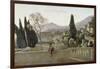 The Gardens of the Villa D'Este, Tivoli-Jean-Baptiste-Camille Corot-Framed Giclee Print