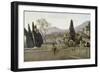 The Gardens of the Villa D'Este, Tivoli-Jean-Baptiste-Camille Corot-Framed Giclee Print