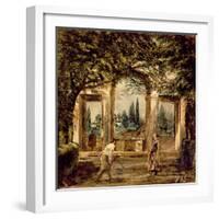 The Gardens of the Villa Medici in Rome, c.1650-51-Diego Velazquez-Framed Giclee Print