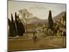 The Gardens of Villa D'Este, 1843-Jean-Baptiste-Camille Corot-Mounted Giclee Print