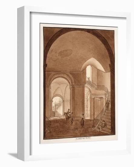 The Gardens Vestibule of the Palazzo Caetani All'Orso, 1833-Agostino Tofanelli-Framed Giclee Print