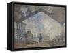 The Gare Saint-Lazare, 1877-Claude Monet-Framed Stretched Canvas