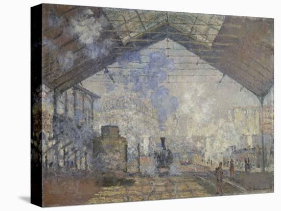 The Gare Saint-Lazare, 1877-Claude Monet-Stretched Canvas