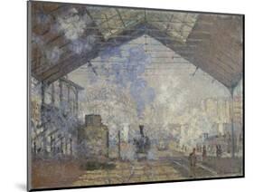 The Gare Saint-Lazare, 1877-Claude Monet-Mounted Giclee Print