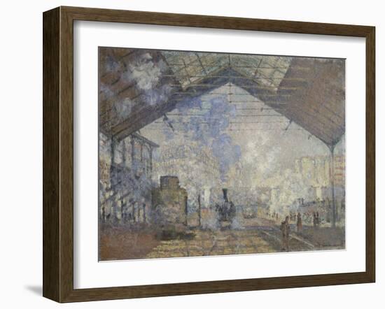 The Gare Saint-Lazare, 1877-Claude Monet-Framed Giclee Print