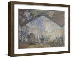 The Gare Saint-Lazare, 1877-Claude Monet-Framed Giclee Print