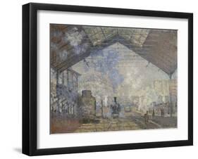 The Gare Saint-Lazare, 1877-Claude Monet-Framed Giclee Print