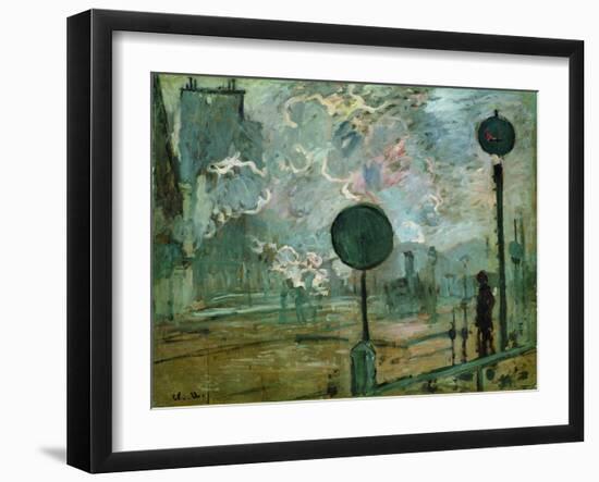 The Gare Saint Lazare (Le Signa)-Claude Monet-Framed Giclee Print