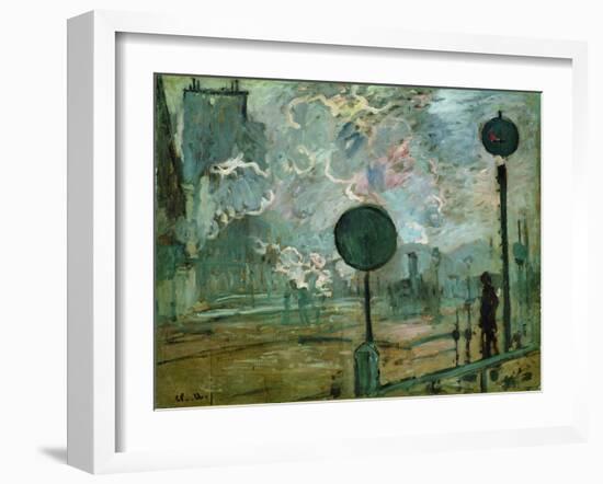 The Gare Saint Lazare (Le Signa)-Claude Monet-Framed Giclee Print