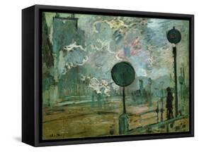 The Gare Saint Lazare (Le Signa)-Claude Monet-Framed Stretched Canvas