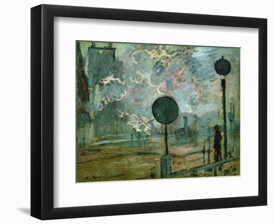 The Gare Saint Lazare (Le Signa)-Claude Monet-Framed Premium Giclee Print