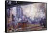 The Gare Saint-Lazare-Claude Monet-Framed Stretched Canvas