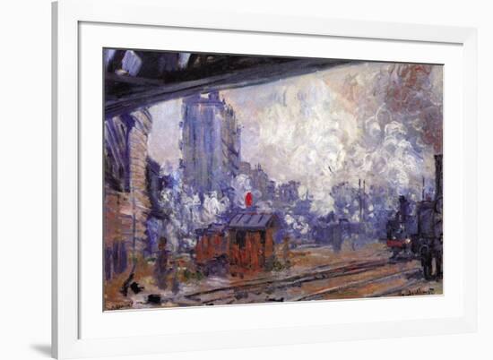 The Gare Saint-Lazare-Claude Monet-Framed Art Print