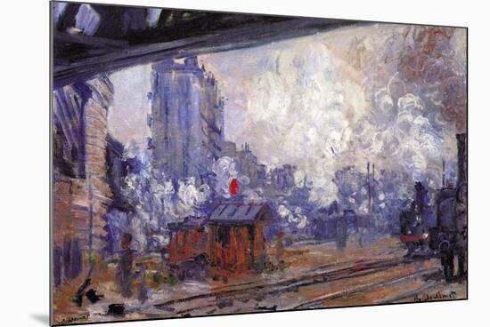 The Gare Saint-Lazare-Claude Monet-Mounted Art Print