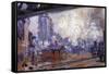 The Gare Saint-Lazare-Claude Monet-Framed Stretched Canvas