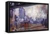 The Gare Saint-Lazare-Claude Monet-Framed Stretched Canvas