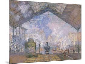 The Gare St. Lazare, 1877-Claude Monet-Mounted Giclee Print