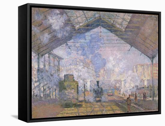 The Gare St. Lazare, 1877-Claude Monet-Framed Stretched Canvas