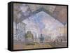 The Gare St. Lazare, 1877-Claude Monet-Framed Stretched Canvas